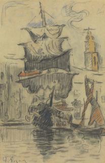 Paul Signac - Saint-Tropez, Voiles au sec