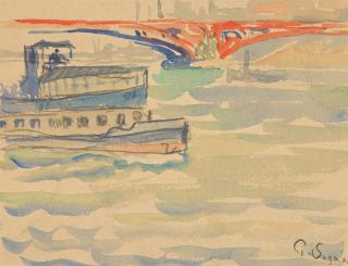 Paul Signac - Scène de bateaux