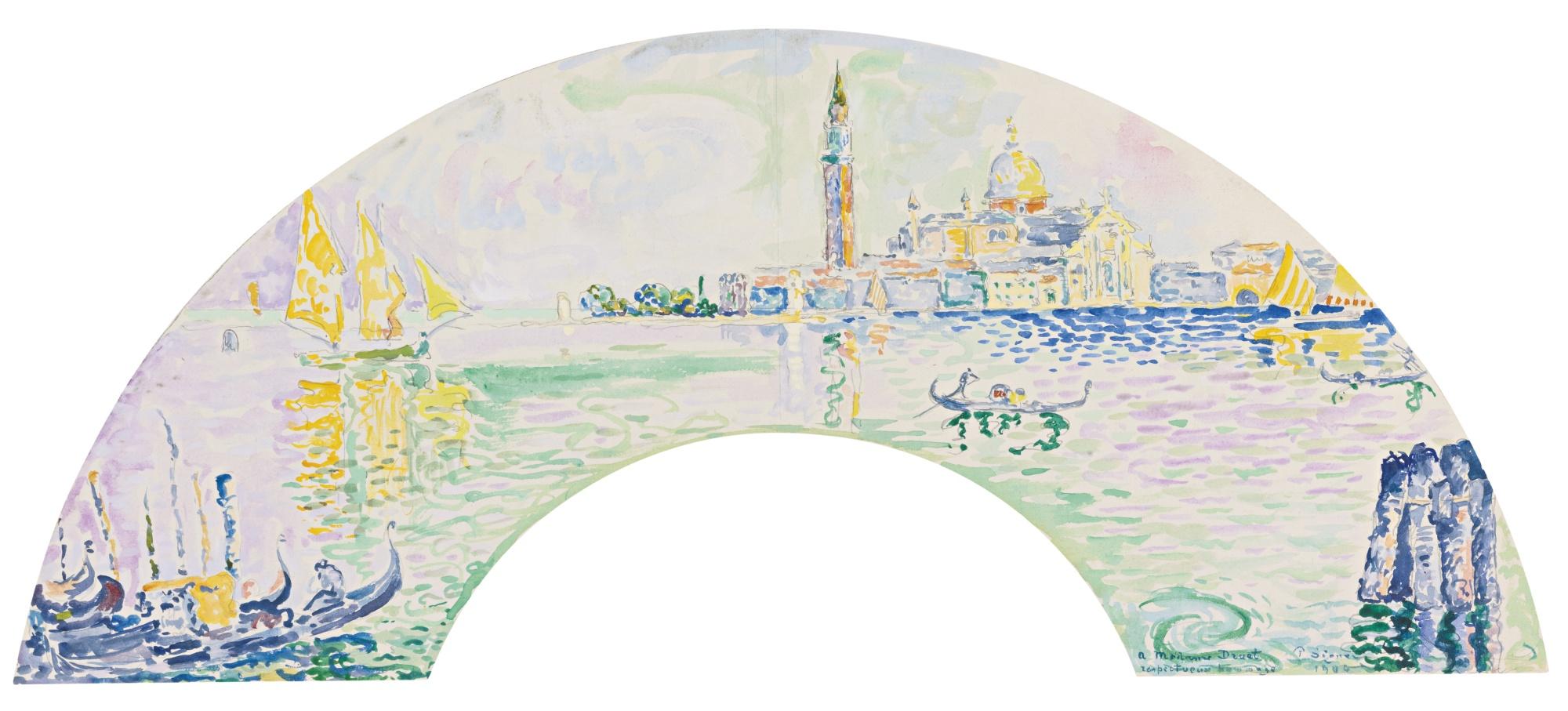 Paul Signac - Venise, San Giorgio (Éventail)