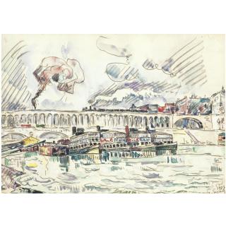 Paul Signac - Viaduc Et Bateau Mouche À Auteuil