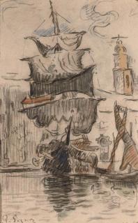 Paul Signac - Voiliers Au Sec À St Tropez