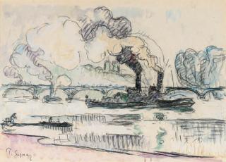 Paul Signac - Vue de Paris Avec Remorqueurs