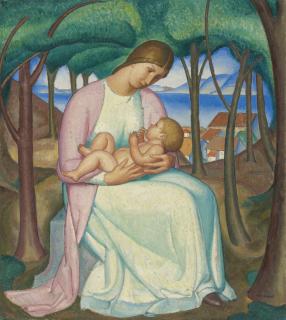 Paul-Théophile Robert - Mère Et Enfant Au Paysage Mother And Child With Landscape