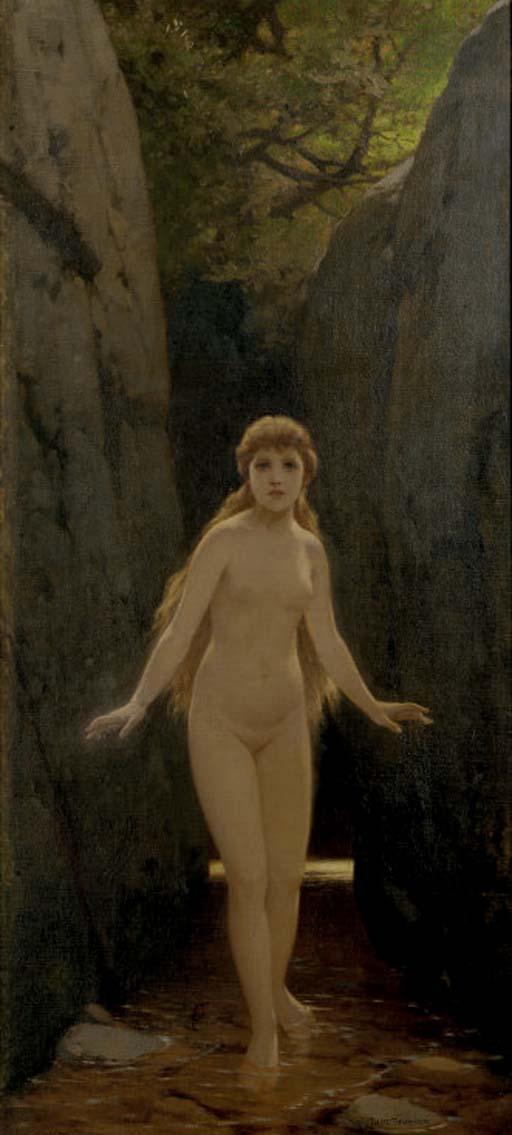 Paul Thumann - Nude nymph in a forest