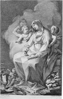 Paul Troger - Maria, die Schmerzensmutter, von Engeln getröstet.