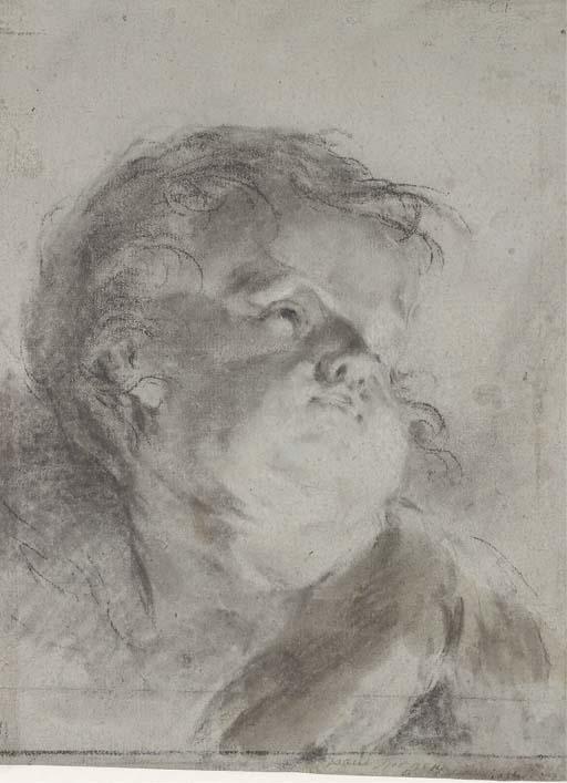 Paul Troger - Tête de putto regardant en haut vers la droite