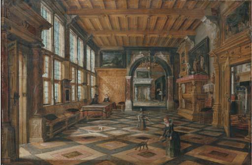 Paul Vredeman De Vries - Elegant Figures In A Sumptuous Interior