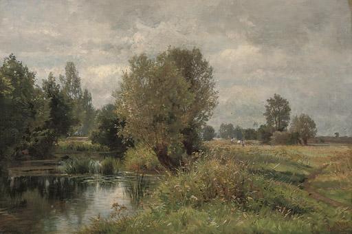 Paul Weber - Harvesters by a lake