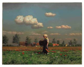 Paul Wilhelm Keller-Reutlingen - A Girl in a Field of Poppies