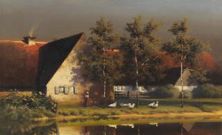 Paul Wilhelm Keller-Reutlingen - Die kleine Gänsehirtin