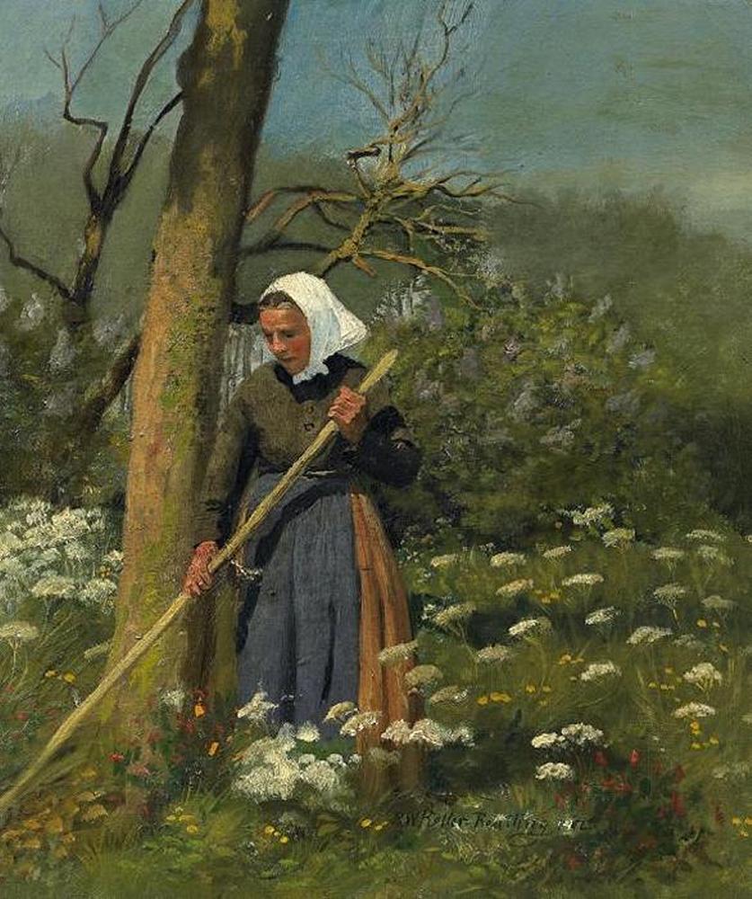 Paul Wilhelm Keller-Reutlingen - Feldarbeit auf der Frühlingwiese