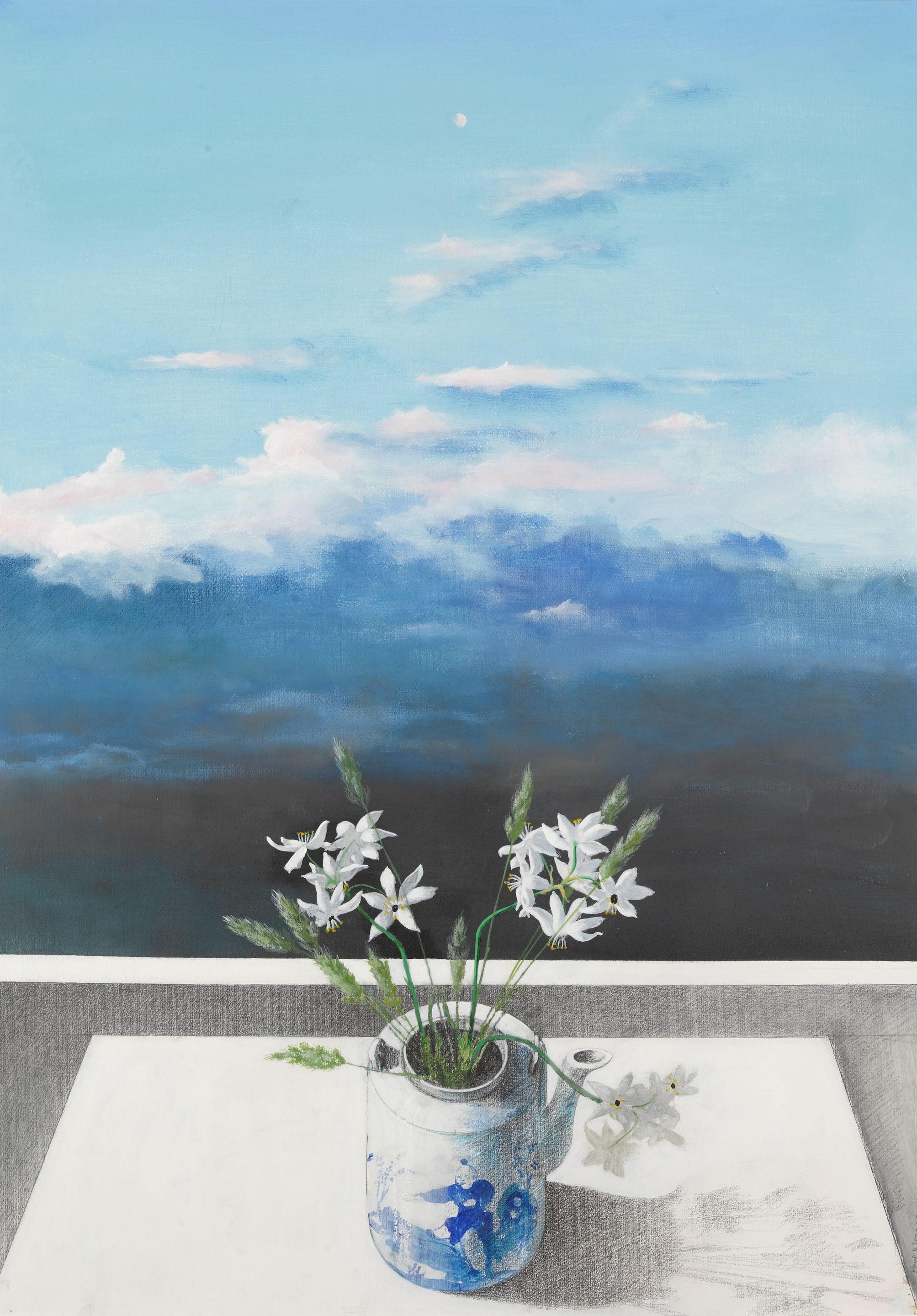 Paul Wonner - Chinese Teapot, Flowers, Evening Sky, 1978-79