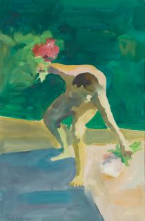 Paul Wonner - Figure with Two Bouquets, 1964