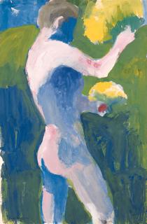 Paul Wonner - Figure with Two Bouquets