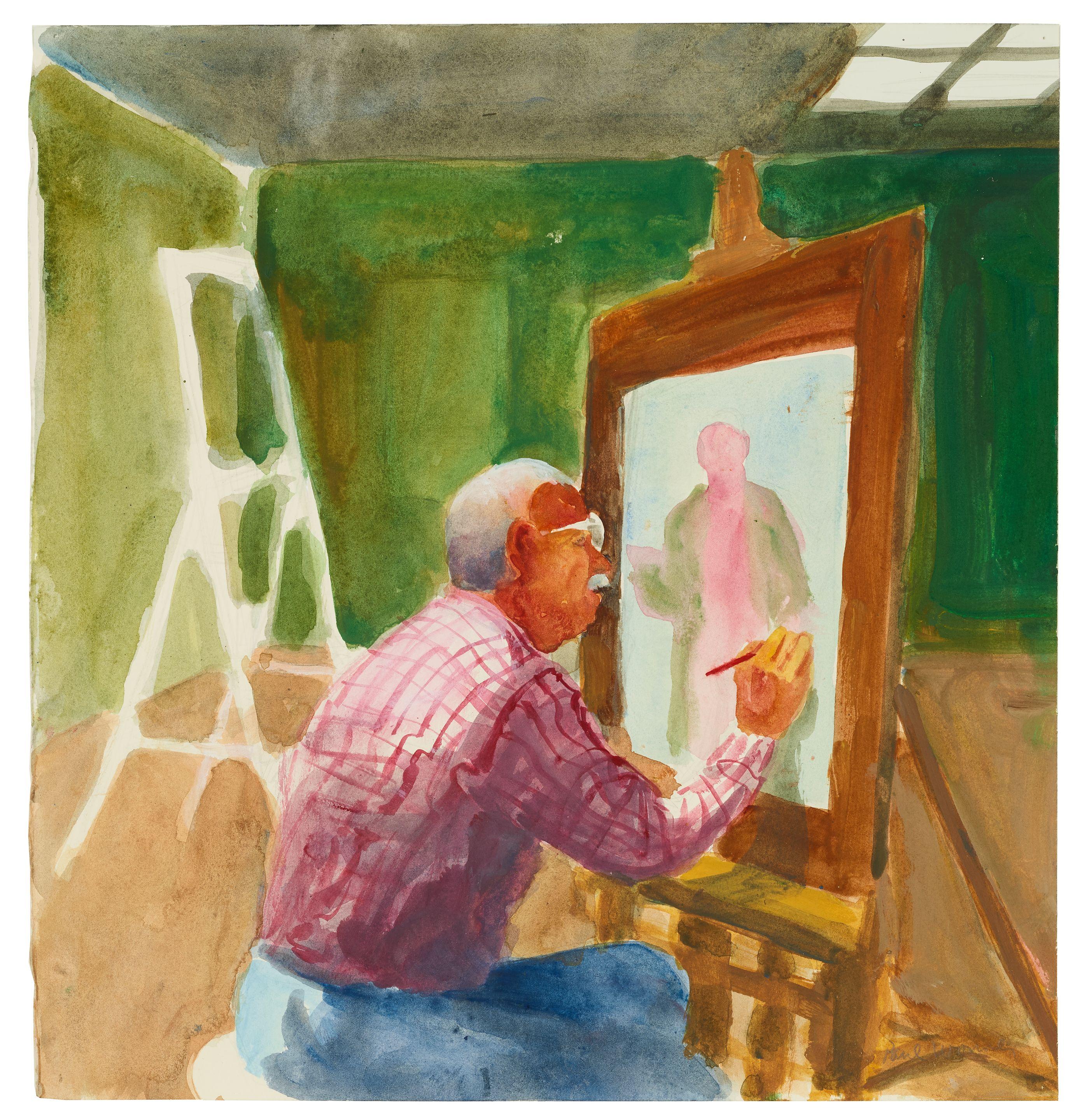 Paul Wonner - Self Portrait Painting, 2001