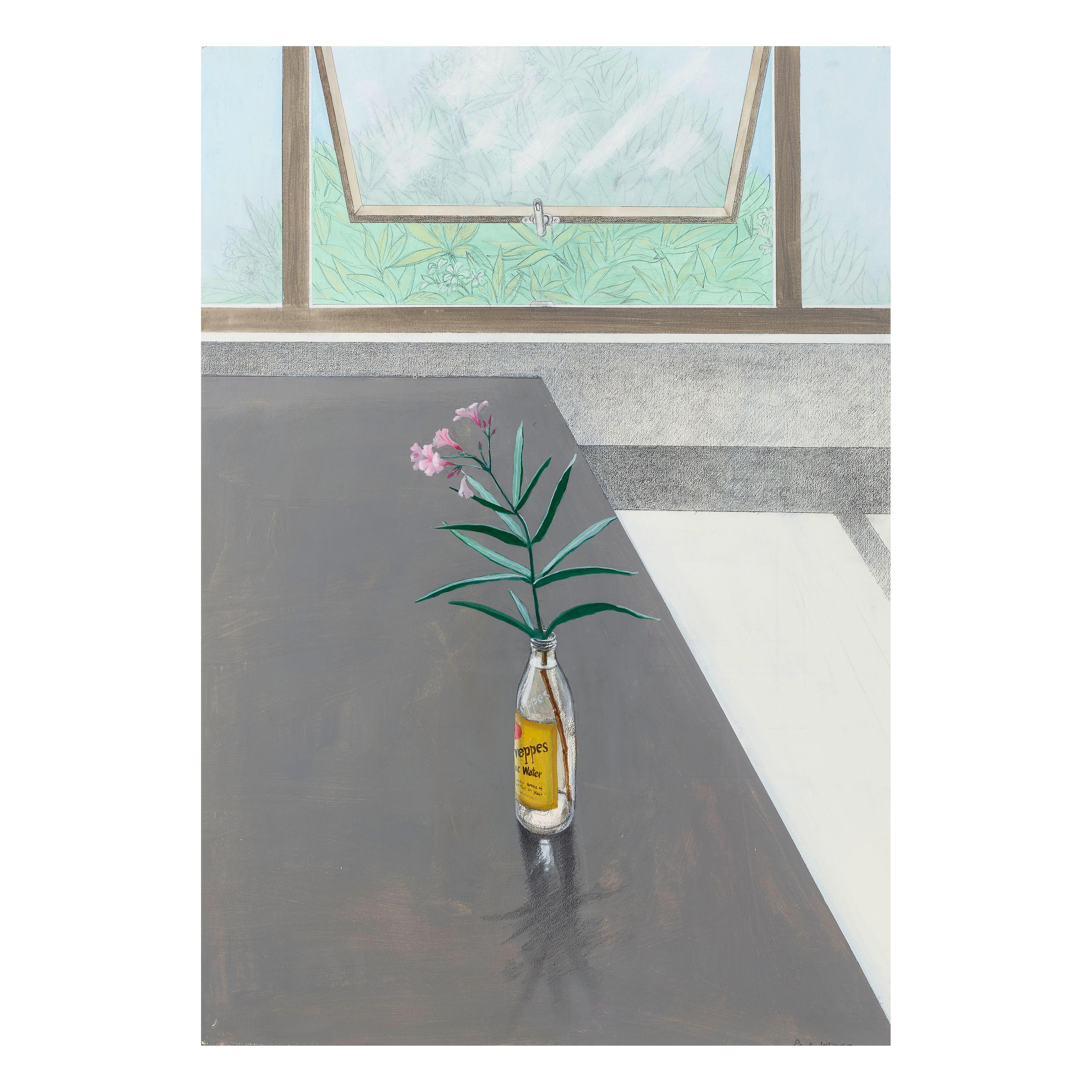 Paul Wonner - Still Life with Oleander in a Schweppes Bottle, 1978