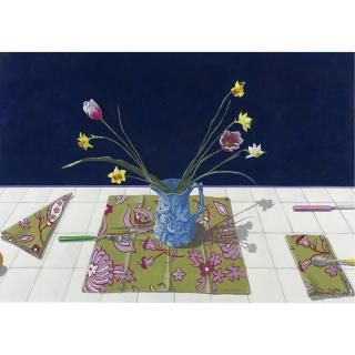 Paul Wonner - Study For Still Life With Napkins Folded And Unfolded (2Nd Version)