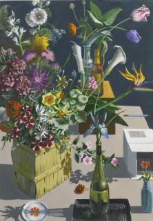 Paul Wonner - Study Of Flowers And Two Boxes