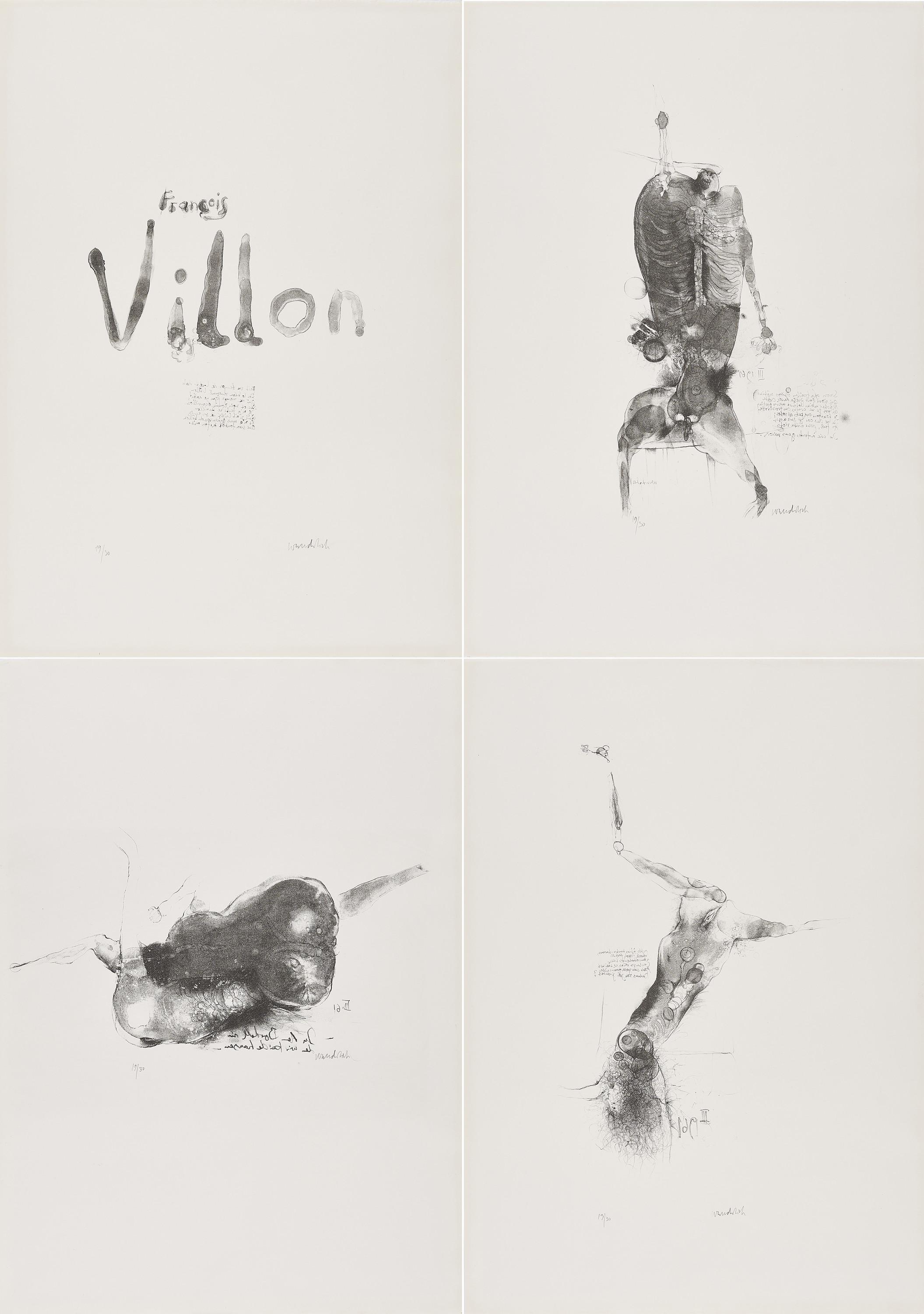 Paul Wunderlich - 7 Lithografien zu Versen von Francois Villon.