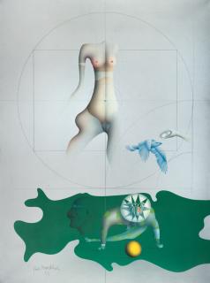 Paul Wunderlich - Anton mit Schärpe, mit Akt und Selbstbildnis