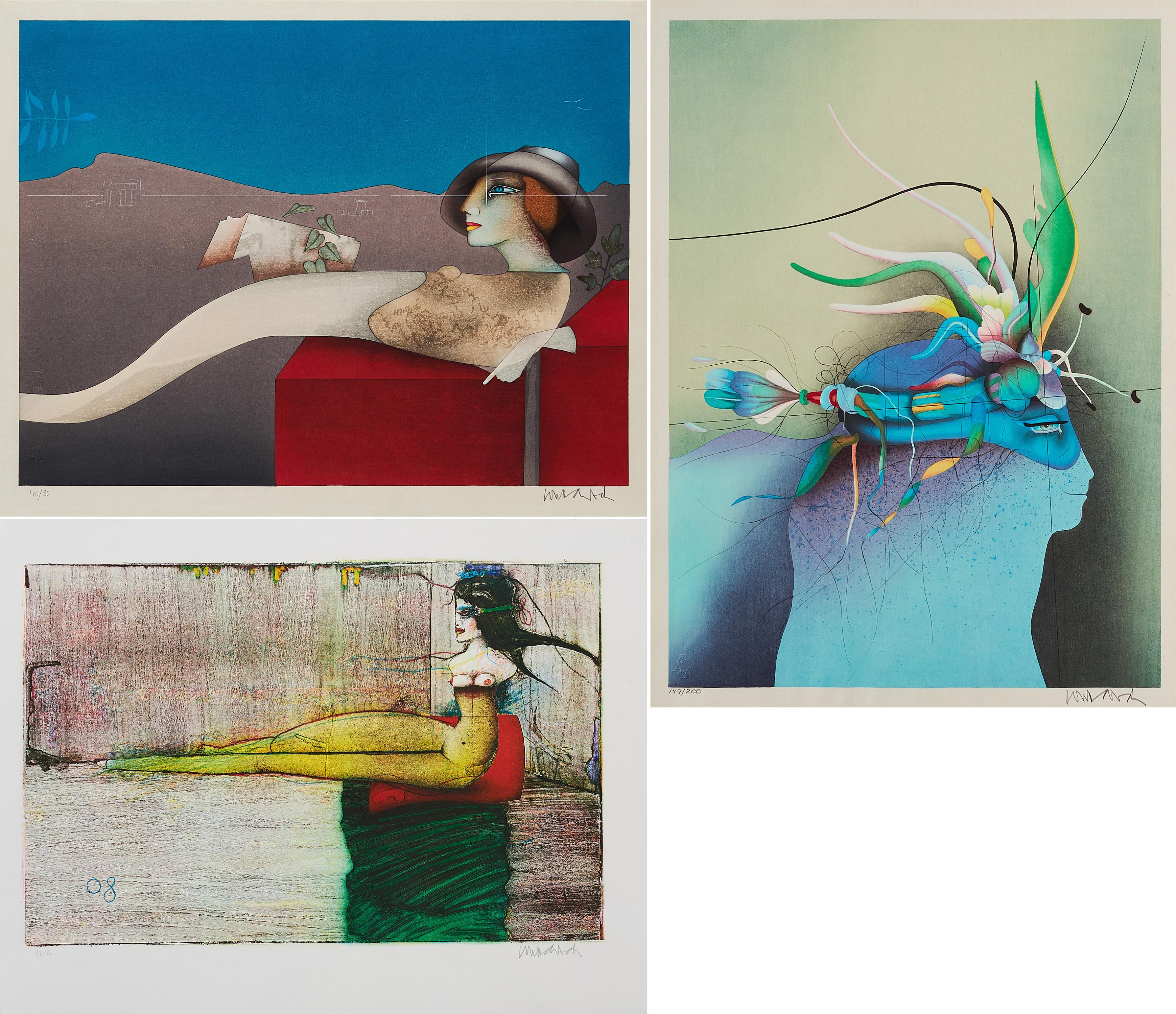 Paul Wunderlich - Konvolut von 3 Druckgrafiken. Frühling / Odaliske / Dame mit Hut.