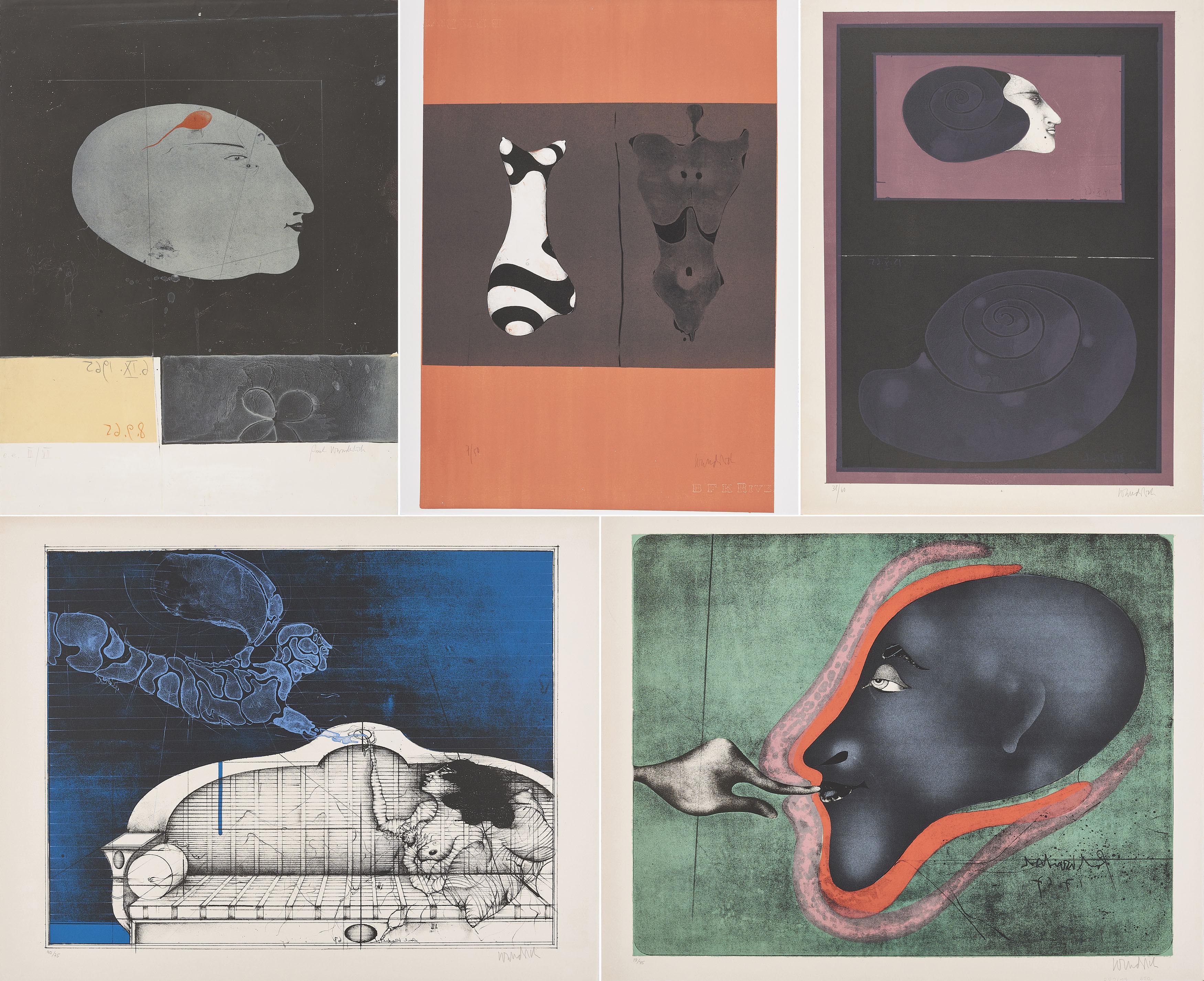 Paul Wunderlich - Konvolut von 5 Lithografien.