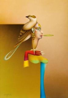 Paul Wunderlich - Ohne Titel (Vogelfrau Kopf)