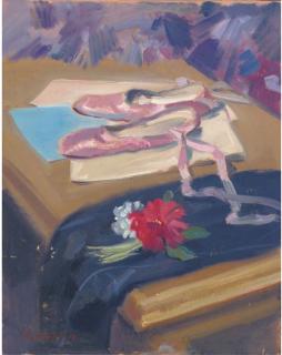 Paul Wyeth, R.P.,R.B.A. - The ballet shoes; and Ballerina in first position