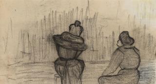 Paula Modersohn-Becker - Zwei sitzende Frauen. Verso: Sitzender weiblicher Akt