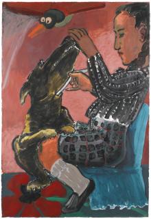Paula Rego - Untitled (Girl Shaving A Dog)