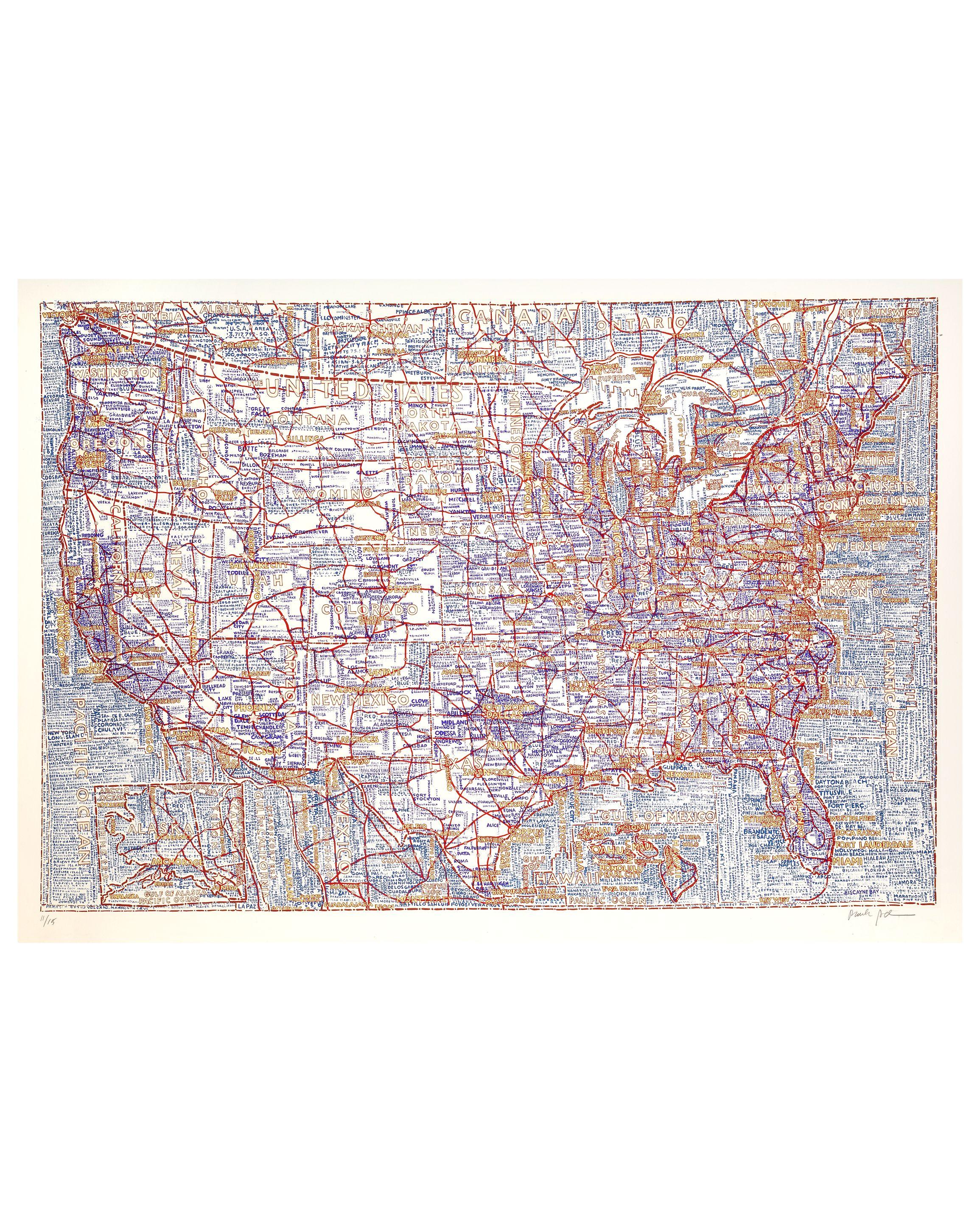 Paula Scher - The United States (White)