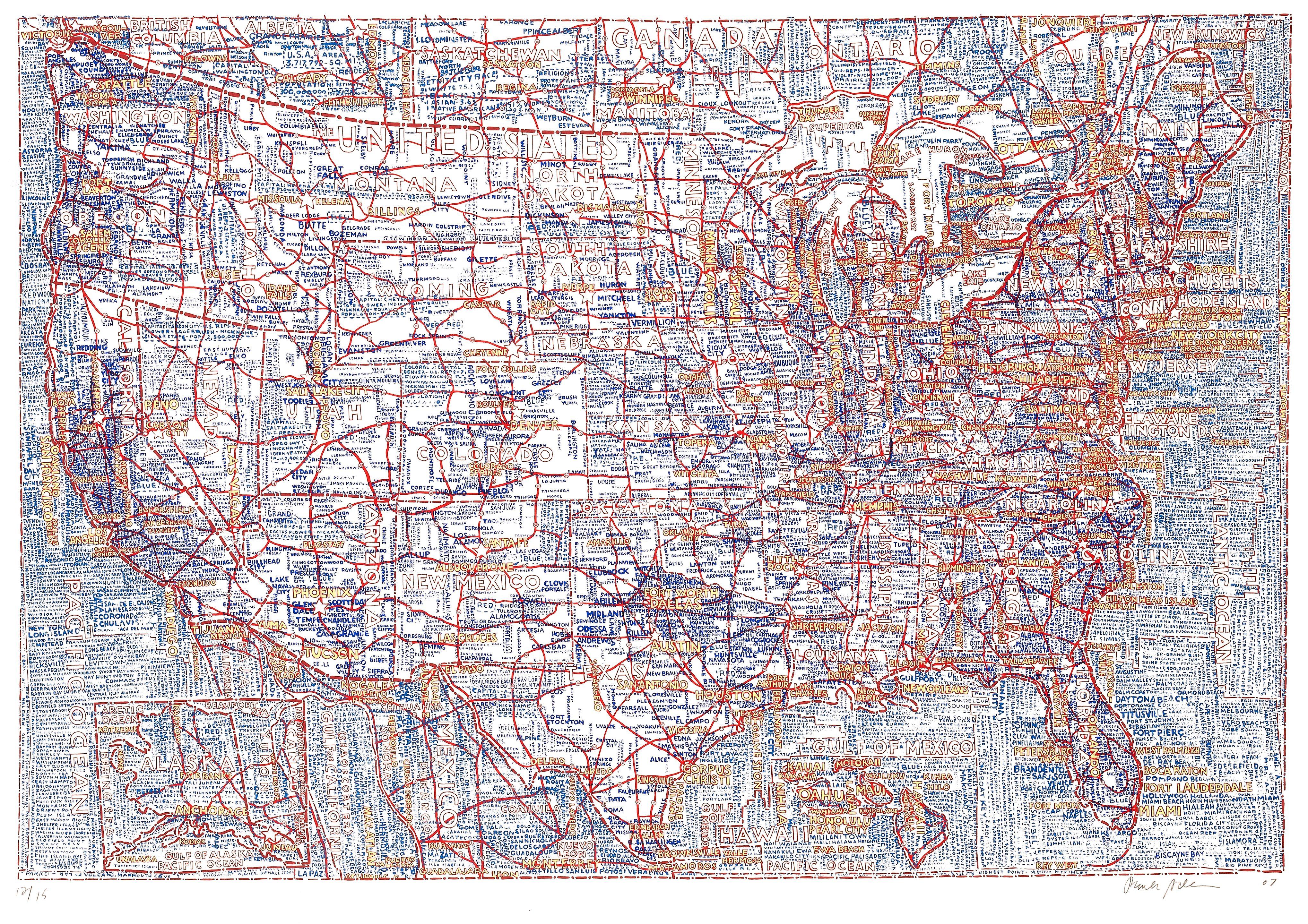 Paula Scher - The United States (White)