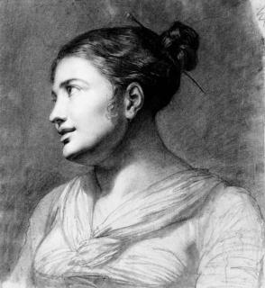 Pauline Auzou - Portrait of a girl, bust-length, turned three-quarters to the left