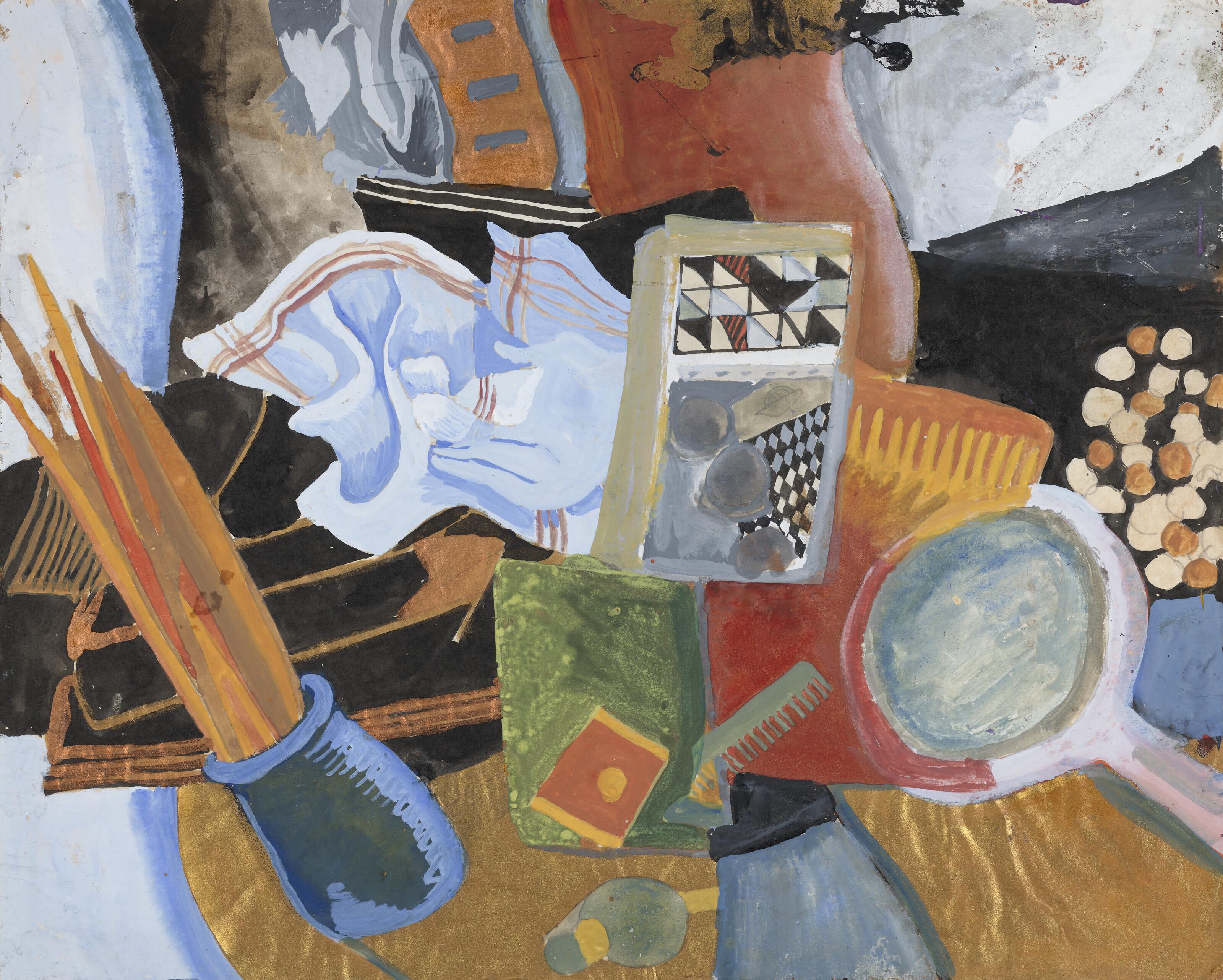 Pauline Boty - Still life with paint brushes