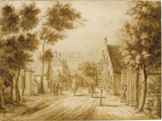 Paulus Constantijn La Fargue - View Of The Herenstraat, Voorburg, Seen From Oosteinde  