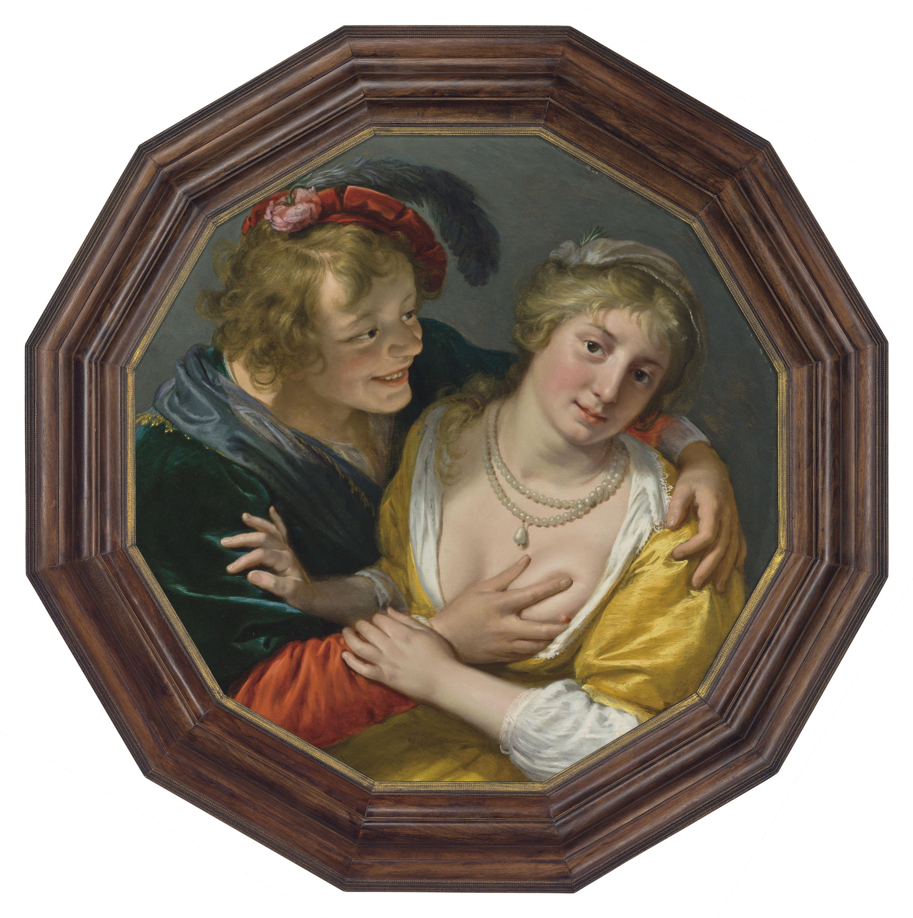 Paulus Jansz. Moreelse - An amorous young couple
