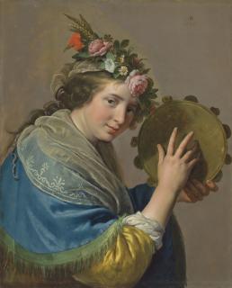 Paulus Jansz. Moreelse - Shepherdess with a tambourine