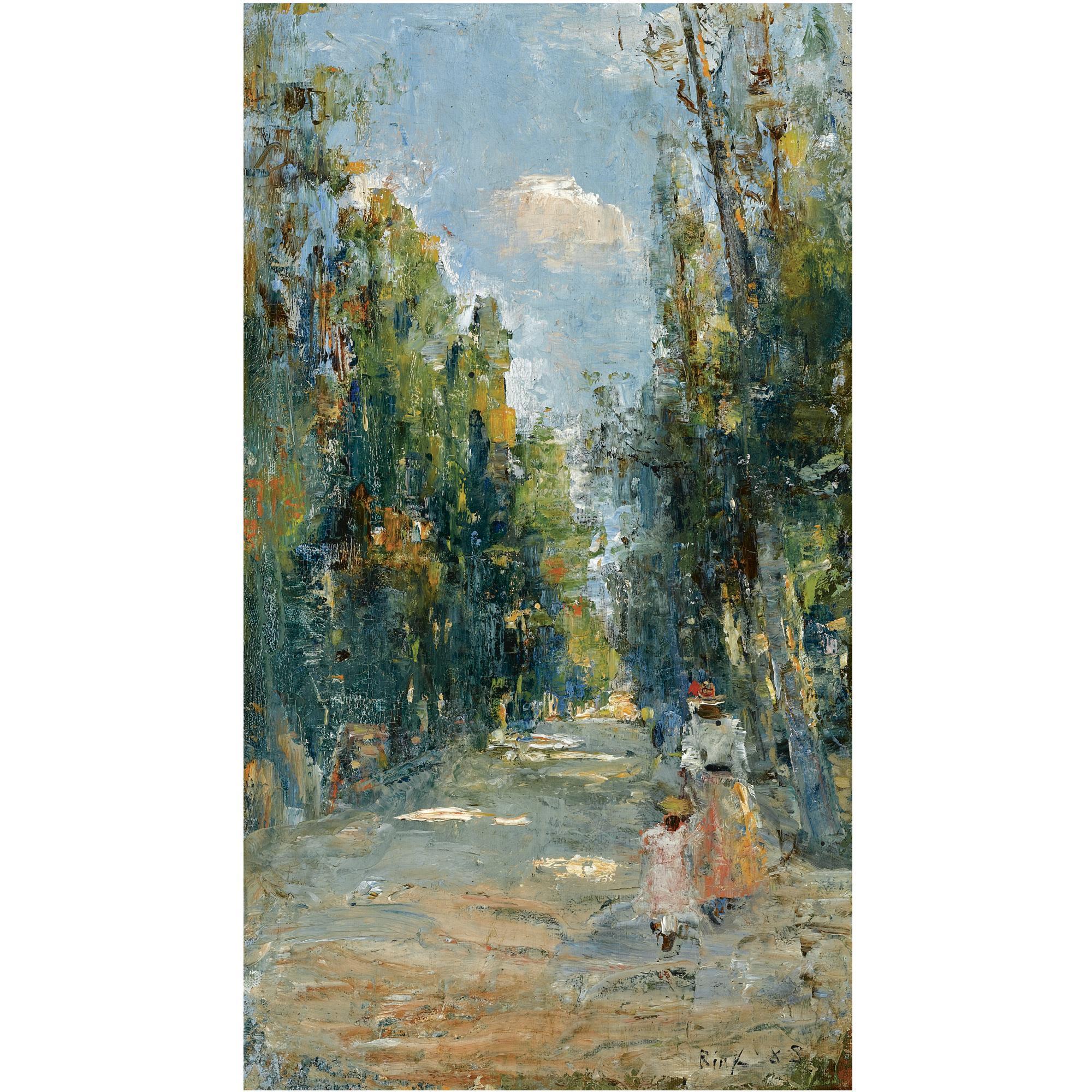 Paulus Philippus Rink - Dutch Figures Strolling In A Park