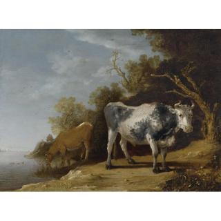 Paulus Pietersz. Potter - Cattle Standing On A Riverbank