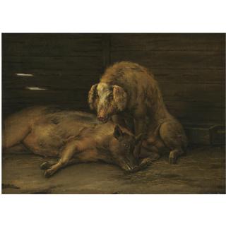 Paulus Pietersz. Potter - Two Pigs In A Sty