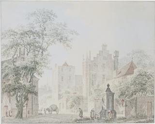 Paulus Van Liender - Townsfolk Collecting Water From A Well