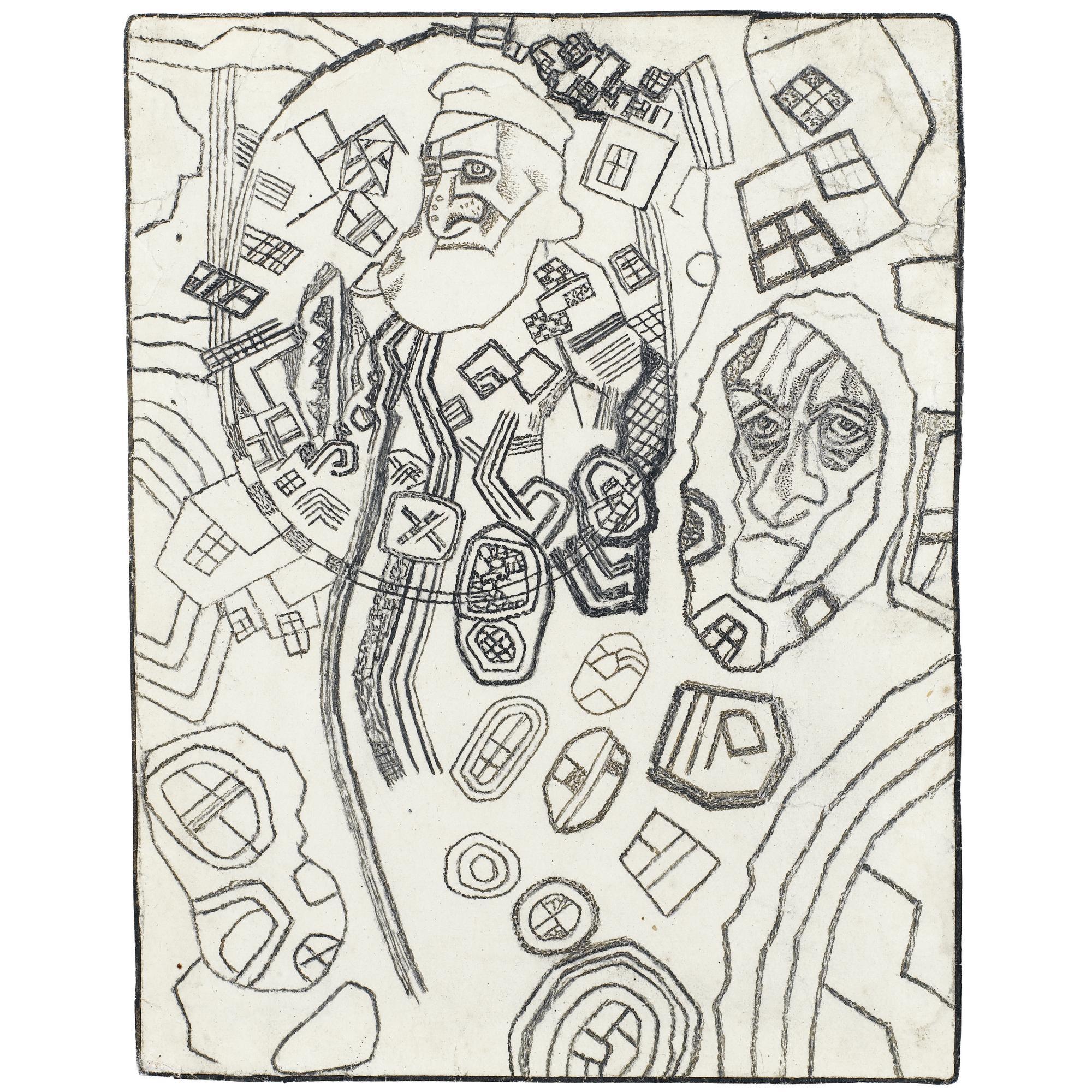 Pavel Filonov - Two Figures