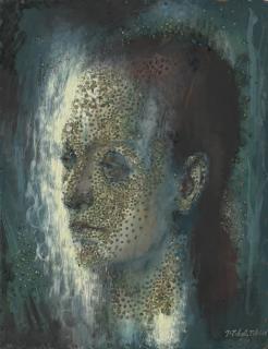 Pavel Tchelitchew - Head Of Helena Rubinstein Encrusted With Sequins