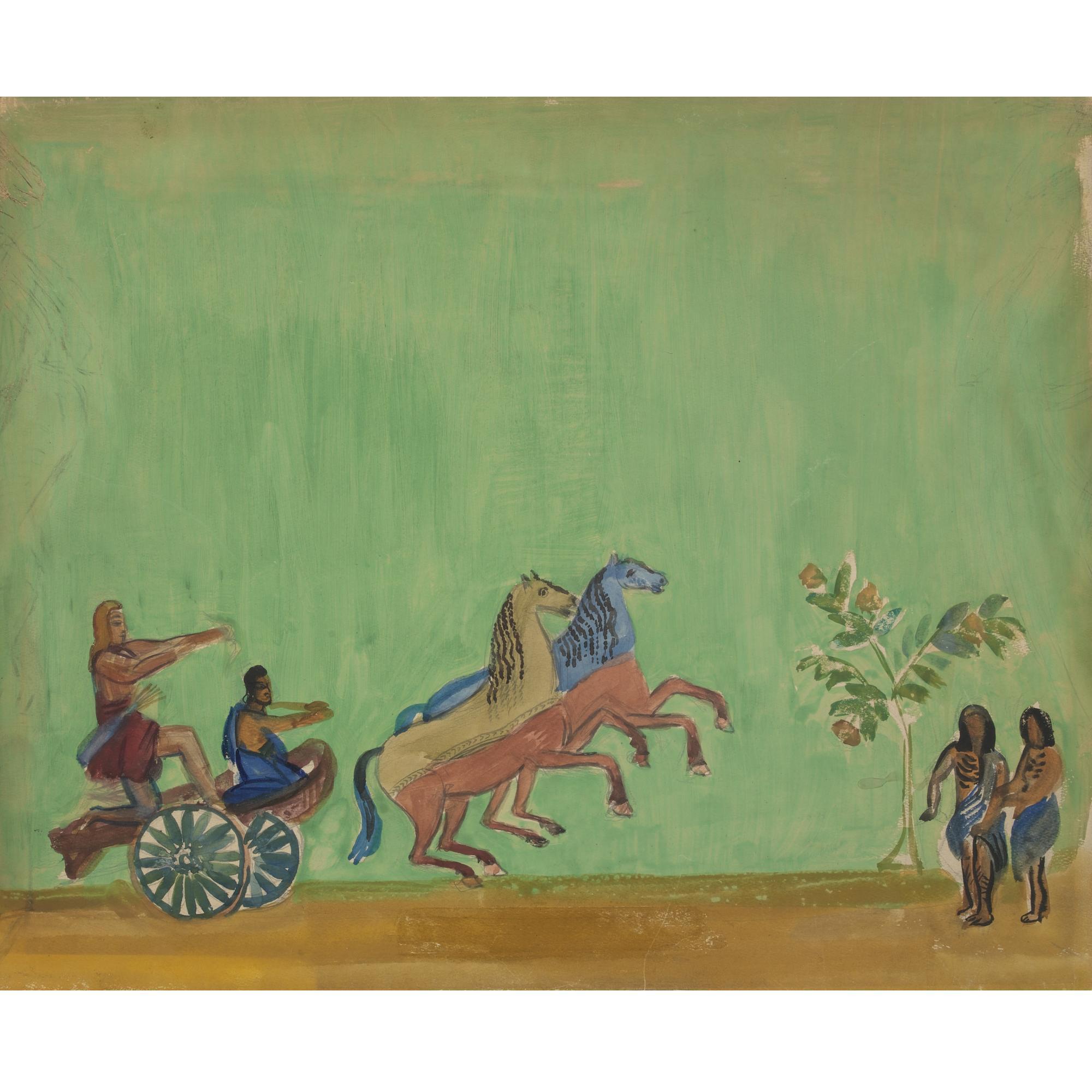 Pavel Varfolomeevich Kuznetsov - Russian Sketch For The Chariot Of Dushanta In Sakuntala, Staged By Alexander Tairov\'S Chamber Theater In Moscow, 1914