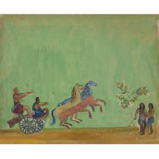 Pavel Varfolomeevich Kuznetsov - Russian Sketch For The Chariot Of Dushanta In Sakuntala, Staged By Alexander Tairov\'S Chamber Theater In Moscow, 1914