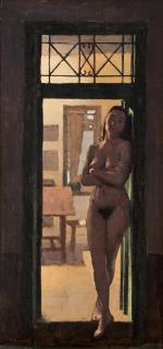 Pavlos Samios - Nude leaning on the door