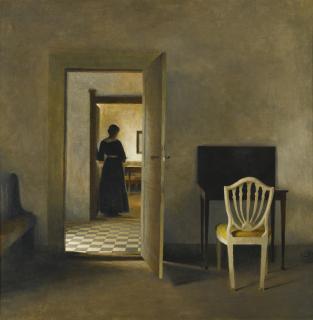 Peder Ilsted - Danish interior With White Chair