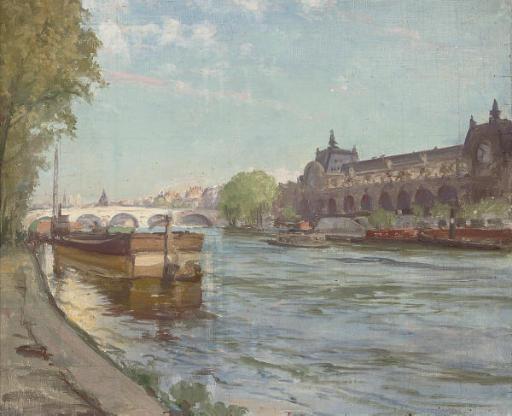 Peder Jacob Marius Knudsen - On the Seine before the Orsay, Paris