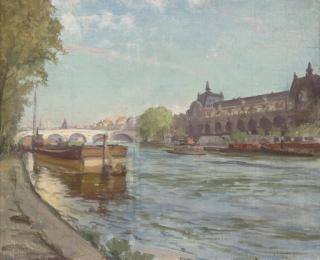 Peder Jacob Marius Knudsen - On the Seine before the Orsay, Paris