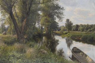 Peder Mönsted - Sommerlandschaft mit Flussaue